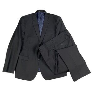 Cosiani Luca Black Two Button Full Suit Sz 48R (READ DESCRIPTION)
